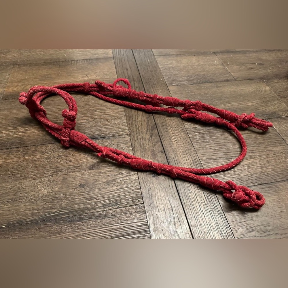 Horse Tack - Red Braided Leather Single Ear Western Headstall
